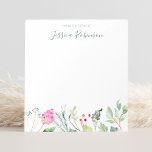 Wildblumen für Wasserfarben Individuelle Name Notizblock<br><div class="desc">Erstellen Sie mit Ihrem individuelle Name Ihr eigenes personalisiertes florales Aquarellgerät.</div>