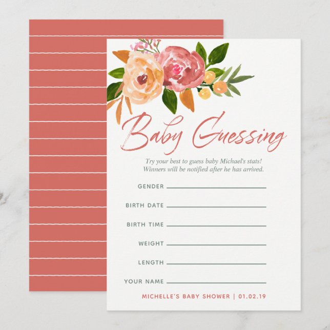 Wildblumen für Wasserfarben Kinderspiel Einladung (Vorne/Hinten)