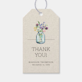 Wildblumen für Wasserfarben Linen Boho Brautparty Geschenkanhänger