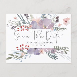 Wildblumen für Wasserfarben SAVE THE DATE Postkart Postkarte