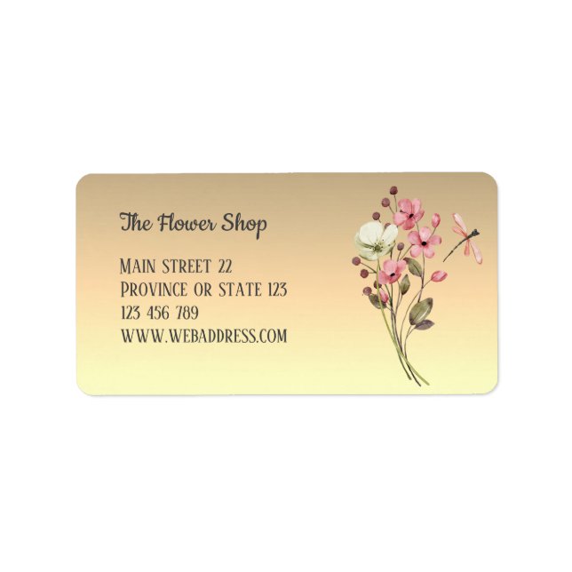 Wildblumen für weibliche Wasserfarben Adressaufkleber (Vorne)