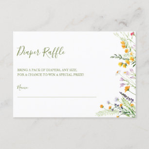 Wildblumen für Windeln Raffle Kinderdusche  Begleitkarte