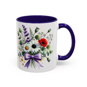 Wildblumen-Gänseblümchen-Tasse Blumengeschenk-Tass Tasse