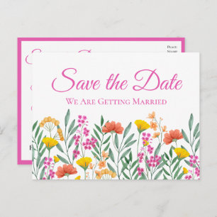 Wildblumen Garden Wedding Floral Save the Date Postkarte