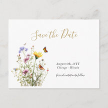 Wildblumen Garten Save the Date Postkarte