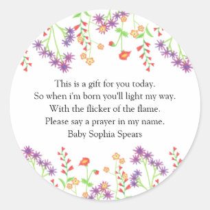Wildblumen - Gebetskandaletikett Runder Aufkleber