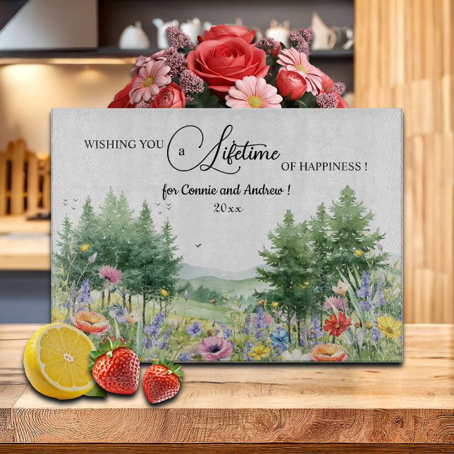 Wildblumen Gebirge Hochzeitsgeschenk Schneidebrett (Von Creator hochgeladen)