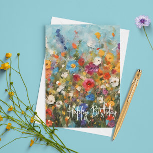 Wildblumen Geburtstag oder beliebiger benutzerdefi Karte