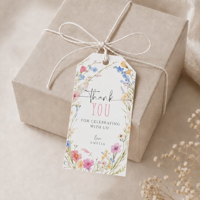 Wildblumen-Geburtstags-Geschenkanhänger Gefallen-A Geschenkanhänger (Von Creator hochgeladen)