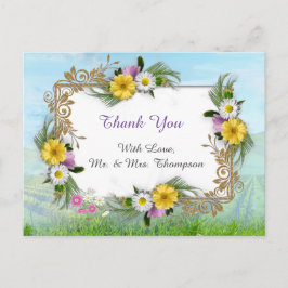 Wildblumen gegen einen blauen Himmel Postkarte