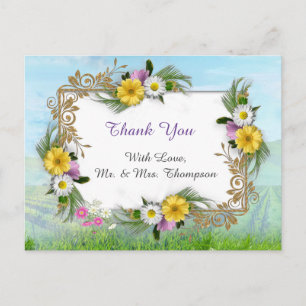 Wildblumen gegen einen blauen Himmel Postkarte