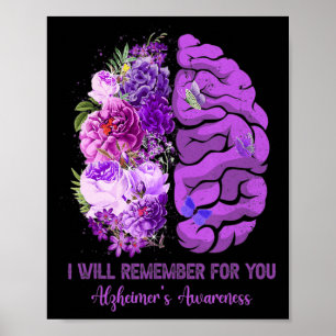 Wildblumen Gehirn denken Sie für Sie Alzheimer Awa Poster