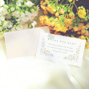 Wildblumen Gelbe Elegante Garten Mädchen Babyparty Begleitkarte