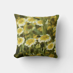 Wildblumen Gelbe und weiße Sonnenblumen Kissen
