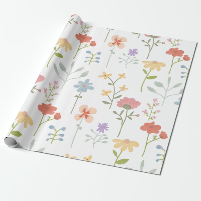 Wildblumen Geschenkpapier (Ungerollt)