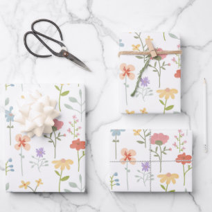 Wildblumen Geschenkpapier Set