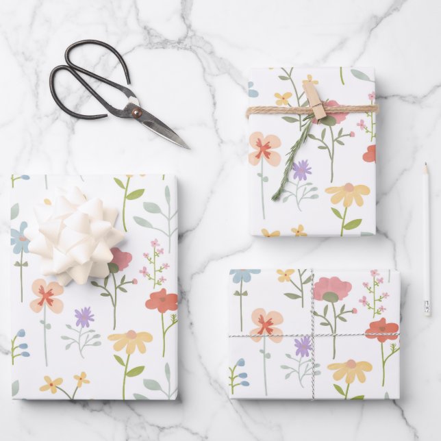 Wildblumen Geschenkpapier Set (Vorderseite)