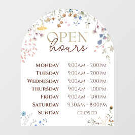 Wildblumen Gewinnen Sie die Öffnungszeiten des Fen Fensteraufkleber