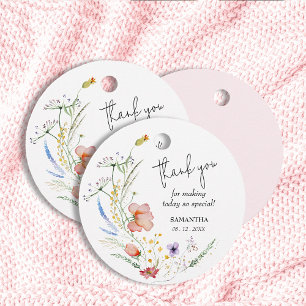 Wildblumen Girl Baby Dusche Vielen Dank Geschenkanhänger