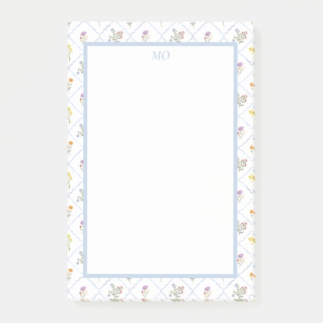 Wildblumen-Gitter | Post-it-Notizen Post-it Klebezettel (Vorderseite)