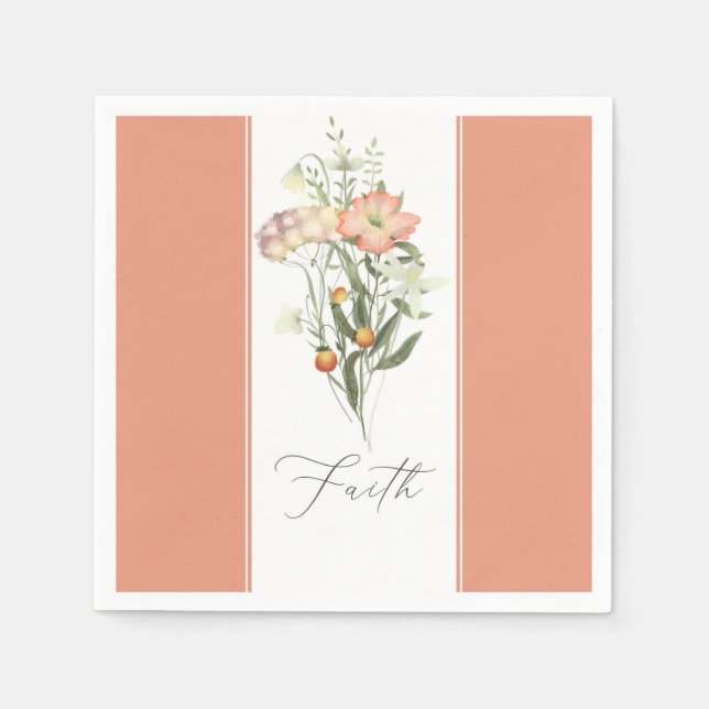 Wildblumen Glaube Serviette (Vorderseite)