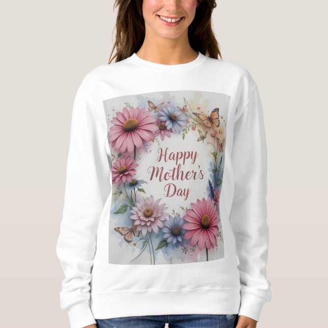 Wildblumen glücklich Muttertag Sweatshirt (Vorderseite)