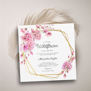 Wildblumen Gold Geometric Spring Girl Dusche Einladung