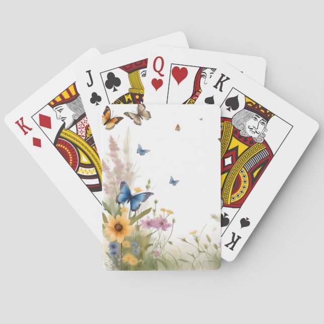 Wildblumen, Gräser und Schmetterlinge, Spielkarten (Rückseite)