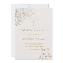 Wildblumen grauer beiger Hintergrund Erstkommunion