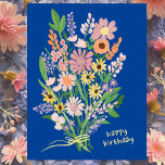 Wildblumen handgemalt Gouache Happy Birthday Postkarte<br><div class="desc">Perfektes, niedliches Design für eine lustige Geburtstagskarte! Handgemachte Kunst für Sie! Vollständig anpassbar! Klicken Sie auf "Personalisieren" oben, um den Text zu bearbeiten. Klicken Sie auf "Bearbeiten mit dem Designwerkzeug", um die Schriftart, Farben und Einstellungen anzupassen. VIELEN DANK FÜR DIE UNTERSTÜTZUNG UNABHÄNGIGER KÜNSTLER! Alle Kunstwerke und Designs werden von mir...</div>
