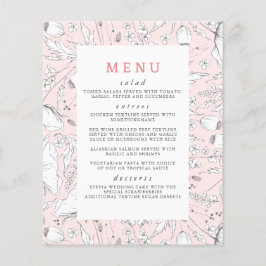 Wildblumen handgezeichnet elegantes rosa Hochzeits Flyer