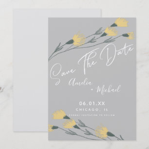 Wildblumen-Handgezeichnete Botanik Save-the-Date