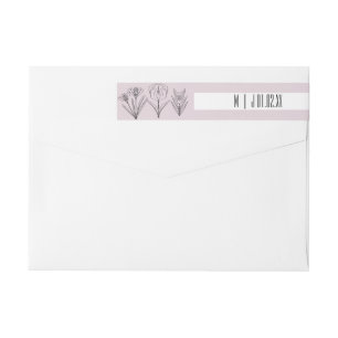 Wildblumen Handgezeichnete Linienkunst Hochzeitslo