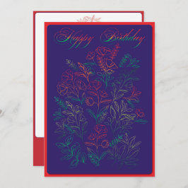 Wildblumen Happy Birthday Card Feiertagskarte
