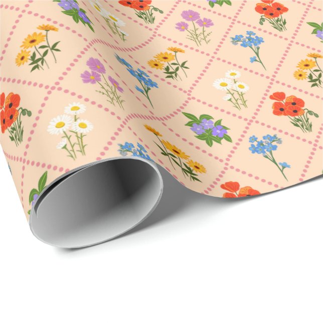 Wildblumen-Harlekin-Garten Geschenkpapier (Rolleneckpunkt)