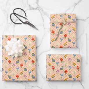 Wildblumen-Harlekin-Garten Geschenkpapier Set