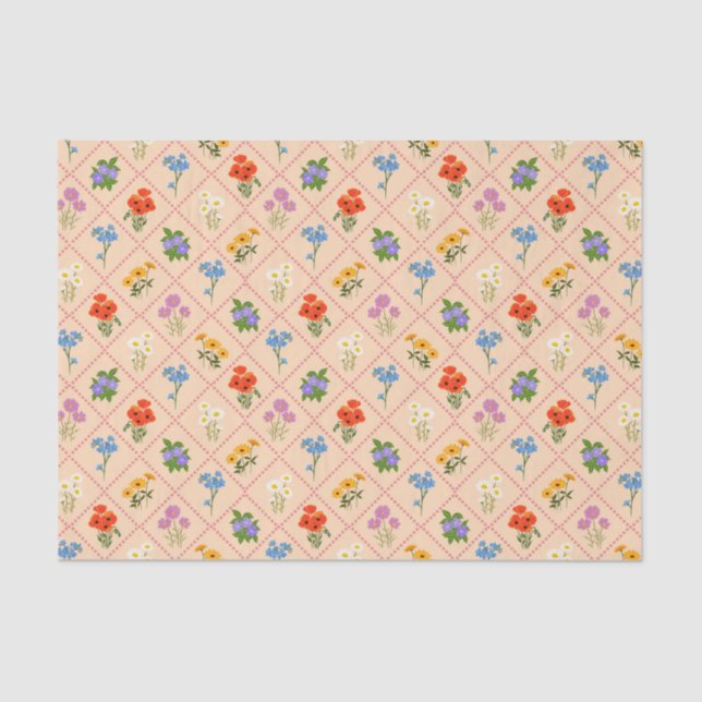 Wildblumen-Harlekin-Garten Seidenpapier (Vorderseite)