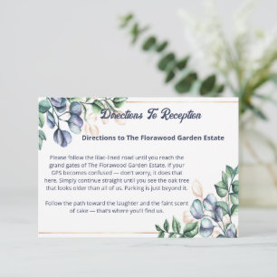 Wildblumen-Harmonie-Hochzeitsanweisungen Begleitkarte
