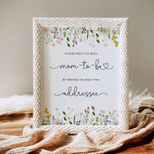 Wildblumen helfen der betrieblichen Mama, einen Um Poster