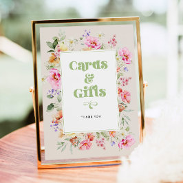 Wildblumen helle elegante Karten und Geschenke Poster