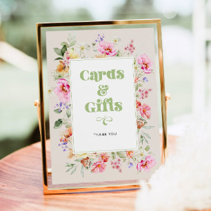 Wildblumen helle elegante Karten und Geschenke Poster