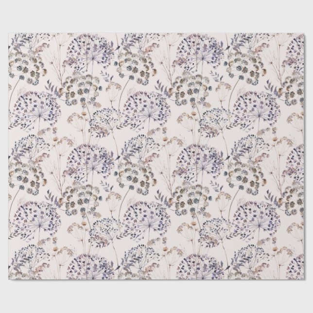 Wildblumen Helles Hintergrund Geschenkpapier (Flach)