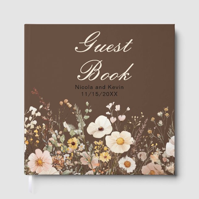 Wildblumen Herbst Florale Hochzeit Gästebuch (Vorderseite)