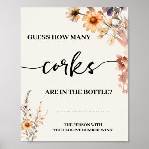 Wildblumen Herbst Wie viele Corks Duschengel-Zeich Poster