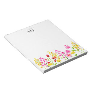Wildblumen Hinweise zum Auflisten von Aquarellfarb Notizblock