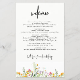 Wildblumen Hochzeit Begrüßungsbrief Flyer