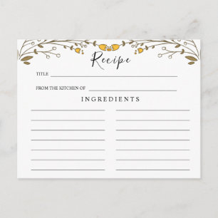 Wildblumen-Hochzeit , Boho-Blumen-Rezeptkarte Postkarte