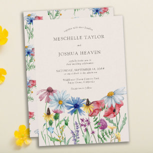 Wildblumen-Hochzeit Boho Land Blumenstrauß Einladung