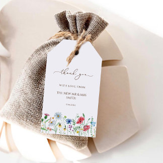 Wildblumen Hochzeit Danke Geschenkanhänger