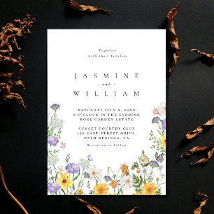 Wildblumen-Hochzeit Einladung